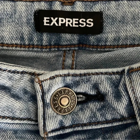 Express Men’s Denim Blue Jeans Size 29x32 Light Wash Straight Leg Stretch - Picture 3 of 9